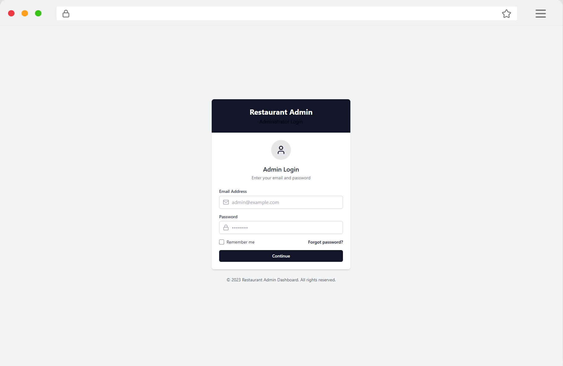 Login Screen